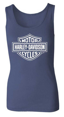 Harley-Davidson Women's Ultra Classic B&S Sleeveless Tank, Gray Blue 96649-22VW - Wisconsin Harley-Davidson