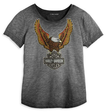 Harley-Davidson Women's Hometown Scoop Neck Tee, Washed Black 96218-23VW - Wisconsin Harley-Davidson Harley-Davidson Women's Hometown Scoop Neck Tee, Washed Black 96218-23VW - Wisconsin Harley-Davidson