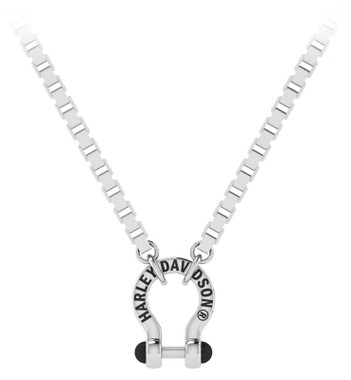 Harley-Davidson Women's Horseshoe Square Link Chain Necklace - Sterling Silver - Wisconsin Harley-Davidson
