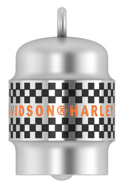 Harley-Davidson Racing Checkered H-D Script Motorcycle Ride Bell - Silver Finish - Wisconsin Harley-Davidson