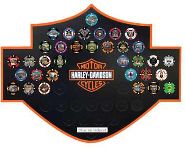 Harley-Davidson Bar & Shield Poker Chip Collector's Magnetic Frame 48 Count - Wisconsin Harley-Davidson