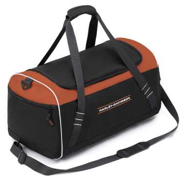 Harley-Davidson Racing Sport & Travel Duffel Bag w/ Detachable Strap- Black/Rust - Wisconsin Harley-Davidson