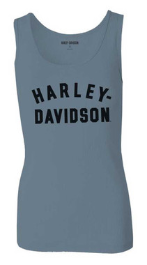 Harley-Davidson Women's Ultra Classic Racer Font Knit Tank Dusty Blue 96442-23VW - Wisconsin Harley-Davidson