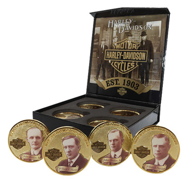 Harley-Davidson Founding Fathers Collector Coin Set - Gold Plated Coins - Wisconsin Harley-Davidson