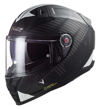 LS2 Helmets Citation II Splitter Full Face Motorcycle Helmet, Matte Black/White - Wisconsin Harley-Davidson