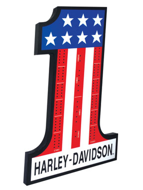 Harley-Davidson Cribbage Board #1 Dark Custom Skull, 12 x 8 in. Board 66926 - Wisconsin Harley-Davidson