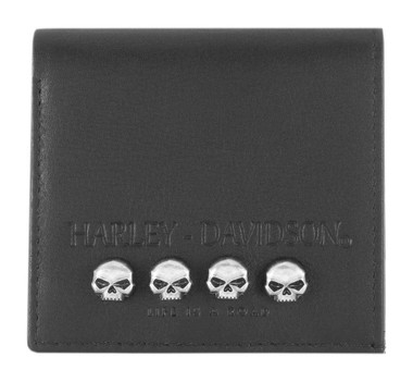 Harley-Davidson Women's Tough Luck Bi-Fold Leather Wallet w/ RFID - Black - Wisconsin Harley-Davidson