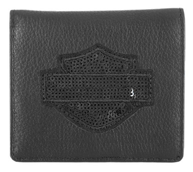 Harley-Davidson Women's Showgirl B&S Bi-Fold Leather Wallet - Wisconsin Harley-Davidson
