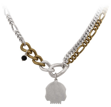 Harley-Davidson Women's Multi-Chain Contrast Willie G Charm Necklace Steel - Wisconsin Harley-Davidson