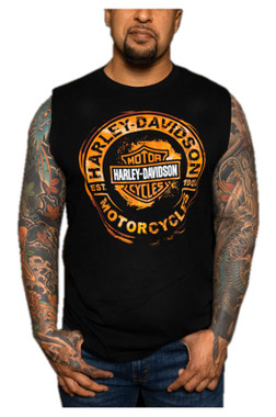 Harley-Davidson Men's Remains B&S Sleeveless Cotton Muscle Shirt, Black - Wisconsin Harley-Davidson