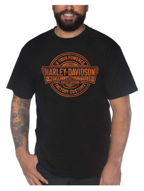Harley-Davidson Men's Transmission Crew-Neck Short Sleeve Cotton T-Shirt - Black - Wisconsin Harley-Davidson
