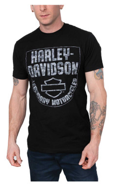Harley-Davidson Men's Hidden Camo Short Sleeve Crew-Neck Cotton T-Shirt - Black - Wisconsin Harley-Davidson
