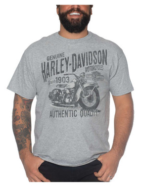 Harley-Davidson Men's Memory Lane Short Sleeve Crew-Neck T-Shirt, Gray - Wisconsin Harley-Davidson