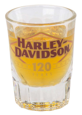 Harley-Davidson 120th Anniversary Short Shot Glass, Limited Edition - 2 oz. - Wisconsin Harley-Davidson