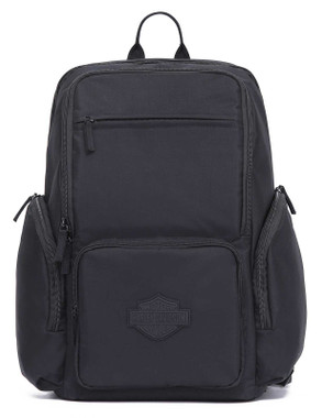 Harley-Davidson Bar & Shield Crinkle Nylon Water-Resistant Backpack - Black - Wisconsin Harley-Davidson