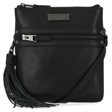 Harley-Davidson Women's Classic Genuine Leather Crossbody Purse w/ Tassel, Black - Wisconsin Harley-Davidson