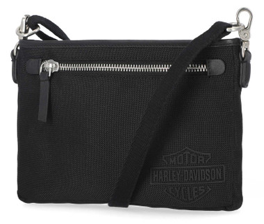 Harley-Davidson Women's Classic Codura Genuine Leather/Canvas Hip Bag - Black - Wisconsin Harley-Davidson