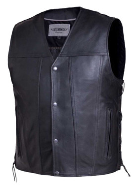 Milwaukee Leather Men's Braided Side Lace Vest w/ Buffalo Snaps