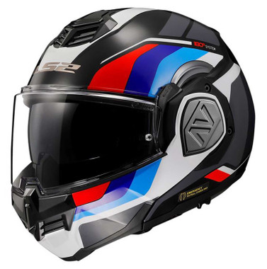 LS2 Helmets Advant Sport Modular Motorcycle Helmet - Gloss Black/Blue/Red - Wisconsin Harley-Davidson