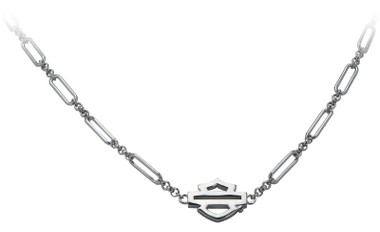 Harley-Davidson Women's Link & Length Bar & Shield Chain Necklace - Silver - Wisconsin Harley-Davidson
