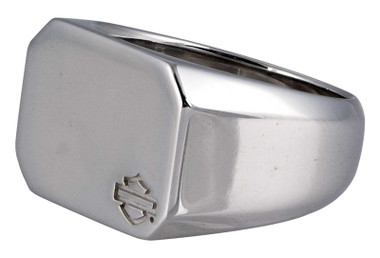 Harley-Davidson Men's Modern Edge Bar & Shield Signet Ring - Sterling Silver - Wisconsin Harley-Davidson