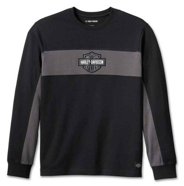 Harley-Davidson Men's Racing B&S Colorblocked Long Sleeve Tee - Black 96584-23VM - Wisconsin Harley-Davidson