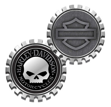 Harley-Davidson Gear Head Spinner Metal Challenge Coin, 1.75 inch - Silver - Wisconsin Harley-Davidson