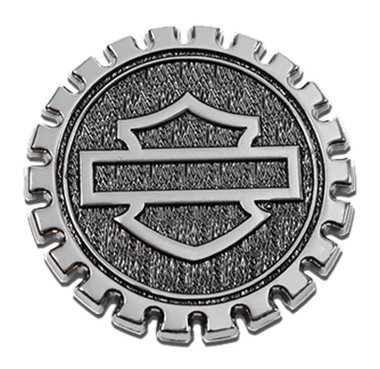 Harley-Davidson 1.5 inch. Gear Bar & Shield Logo Pin - Antique Silver Finish - Wisconsin Harley-Davidson
