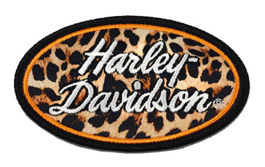 Harley-Davidson 3.5 in. Embroidered Cheetah Gal Emblem Sew-On Patch - Brown - Wisconsin Harley-Davidson