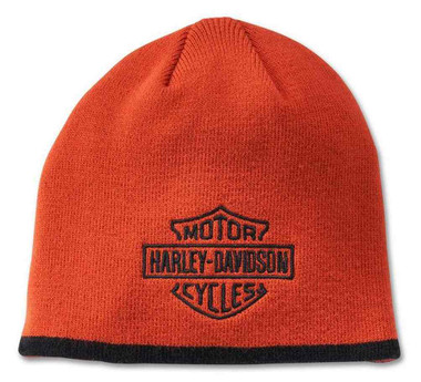 Harley-Davidson Men's Bar & Shield Logo Knit Beanie Cap - Orange 99409-24VM - Wisconsin Harley-Davidson