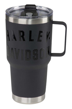 Harley-Davidson 30 oz. Matte Black Travel Mug, Double-Wall Stainless Steel - Wisconsin Harley-Davidson