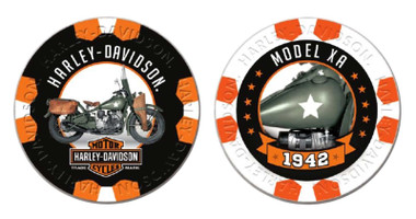 Harley-Davidson Vintage Series 9 - 1942 Model XA Collectible Poker Chips - Wisconsin Harley-Davidson