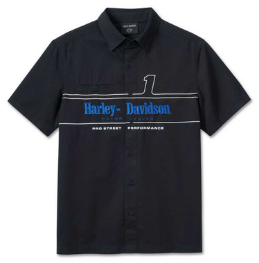 Harley-Davidson Men's #1 Racing Logo Short Sleeve Shirt - Black 96087-24VM - Wisconsin Harley-Davidson