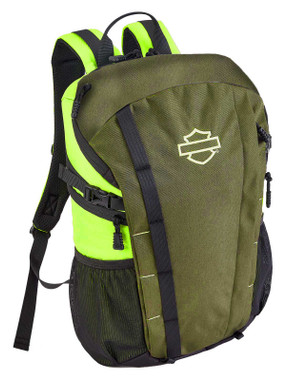 Harley-Davidson Street Cruiser Water-Repellent Backpack - Green/Lime - Wisconsin Harley-Davidson