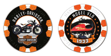 Harley-Davidson Vintage Series 7 - 1933 Model VLD Collectible Poker Chips - Wisconsin Harley-Davidson