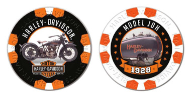 Harley-Davidson Vintage Series 6 - 1928 Model JDH Collectible Poker Chips - Wisconsin Harley-Davidson