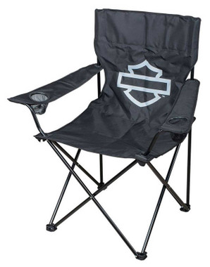 Harley-Davidson Open Bar & Shield Folding Chair w/ Storage Bag - Black - Wisconsin Harley-Davidson