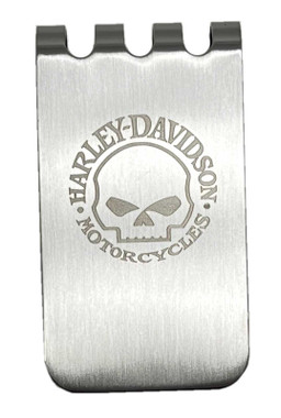 Harley-Davidson® 1.25 in. 2 Piece Willie G Skull Pin, Shiny Nickel