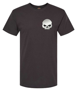 Harley-Davidson Men's Classic Willie G Skull Point II Cotton Tee Shirt, Green - Wisconsin Harley-Davidson