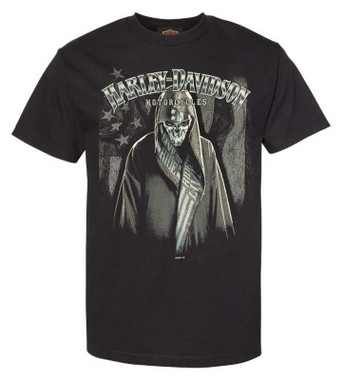 Harley-Davidson Men's Black Robed Reaper Printed Graphic Cotton Tee Shirt, Black - Wisconsin Harley-Davidson
