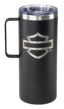 Harley-Davidson Open Bar & Shield Travel Mug, 30 oz. Stainless Steel - Black - Wisconsin Harley-Davidson