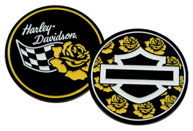 Harley-Davidson Bloom Races Metal Challenge Coin, 1.75 inch - Black Finish - Wisconsin Harley-Davidson