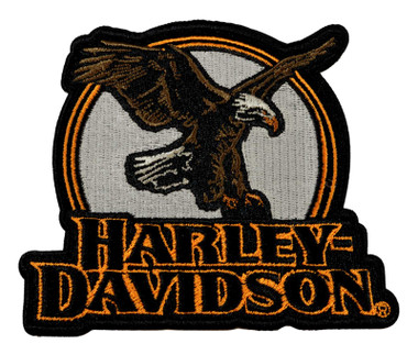 Harley-Davidson 4 in. Embroidered Eagle Eye Emblem Sew-On Patch, Black - Wisconsin Harley-Davidson