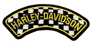 Harley-Davidson 5 in. Embroidered Start Your Engines Emblem Sew-On Patch- Yellow - Wisconsin Harley-Davidson