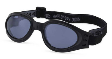 Harley-Davidson Men's Dust Foldable Round Eyewear w/ Headstrap - Shiny Black - Wisconsin Harley-Davidson