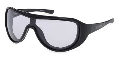 Harley-Davidson Mens Badlands Shield Photochromic Sunglasses, Shiny Black Frames - Wisconsin Harley-Davidson