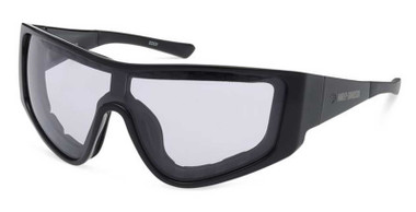 Harley-Davidson Men's Edgy Shield Photochromic Sunglasses, Shiny Black Frames - Wisconsin Harley-Davidson