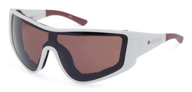 Harley-Davidson Men's Edgy Shield Sunglasses, Shiny White Plastic Frames - Wisconsin Harley-Davidson