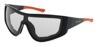 Harley-Davidson Mens Edgy Shield Photochromic Sunglasses, Black & Orange Frames - Wisconsin Harley-Davidson