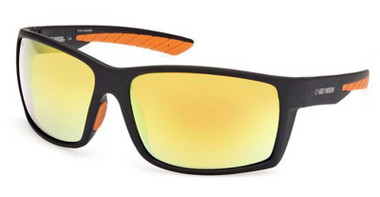 Harley-Davidson Men's Tech Square Sunglasses, Matte Black Frames & Mirror Lenses - Wisconsin Harley-Davidson
